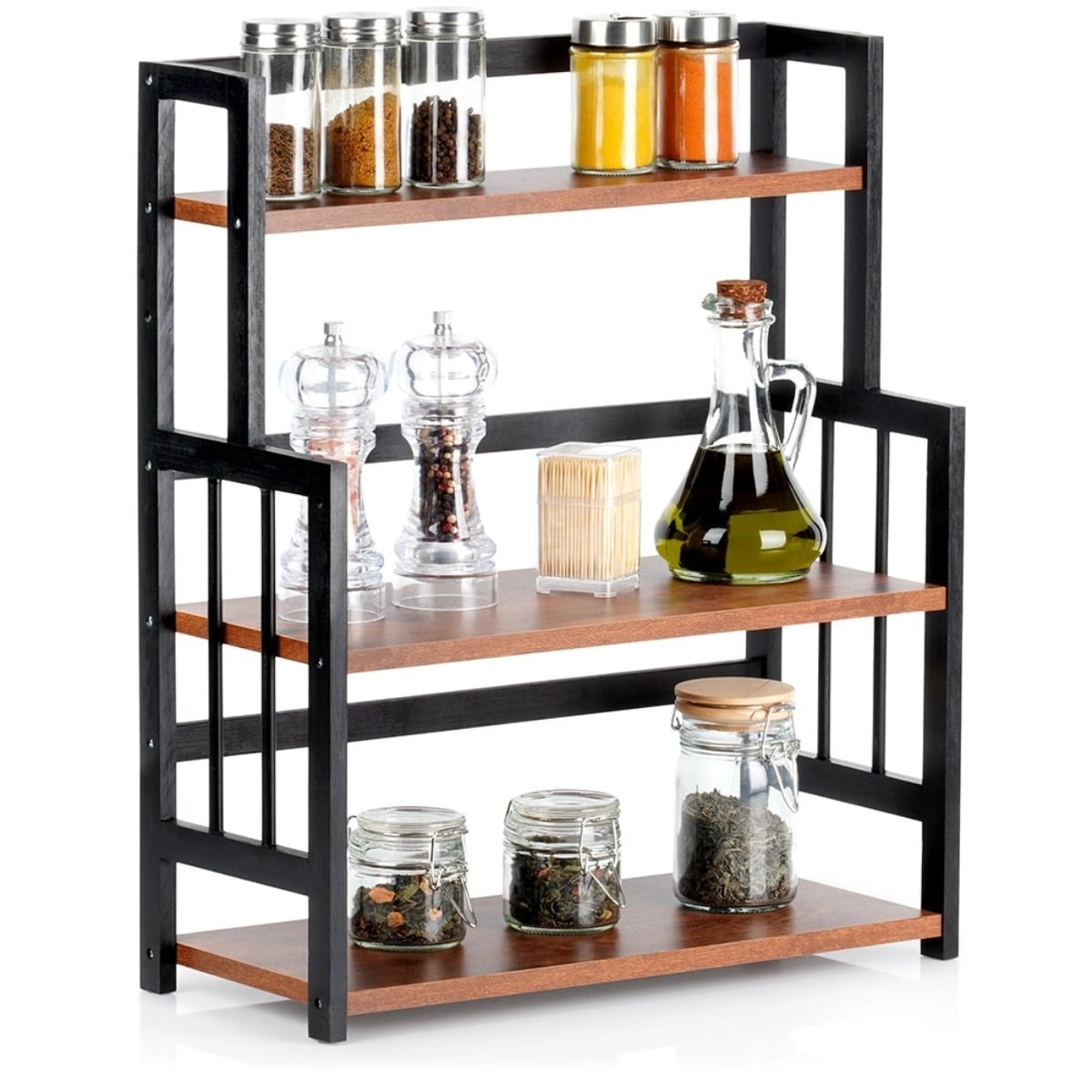 Półka kuchenna drewniana 3-poziomowa 41,5x18,5x50 cm na przyprawy akcesoria Orion