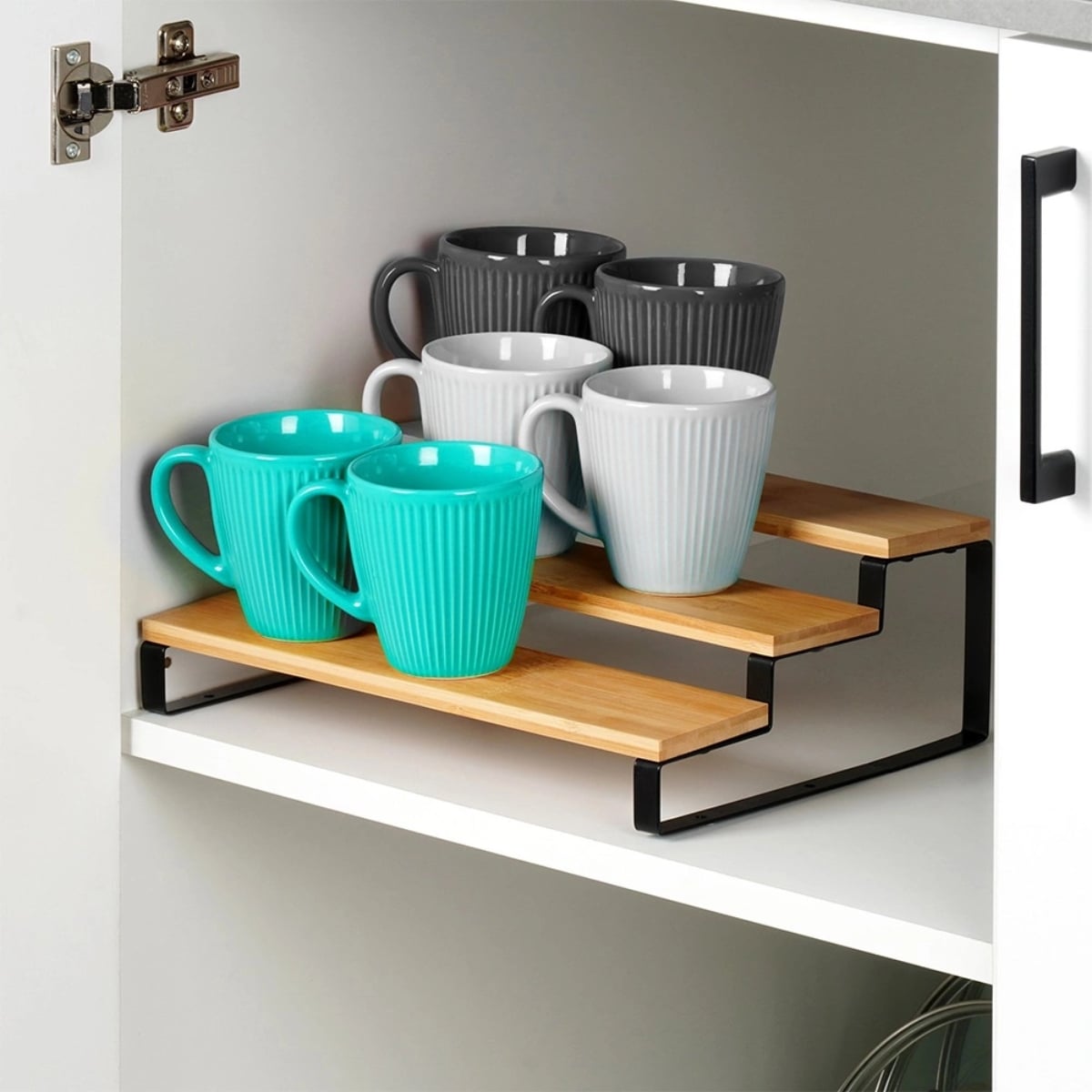 Półka kuchenna bambusowa 3-poziomowa 32x23,5x9,6 cm na przyprawy kubki Orion