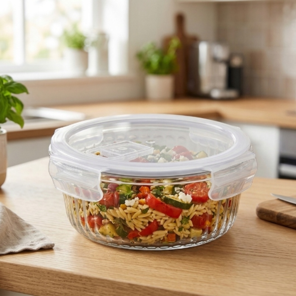Pojemnik 960 ml na żywność jedzenie pudełko z pokrywką lunchbox okrągły hermetyczny Mariet Florina