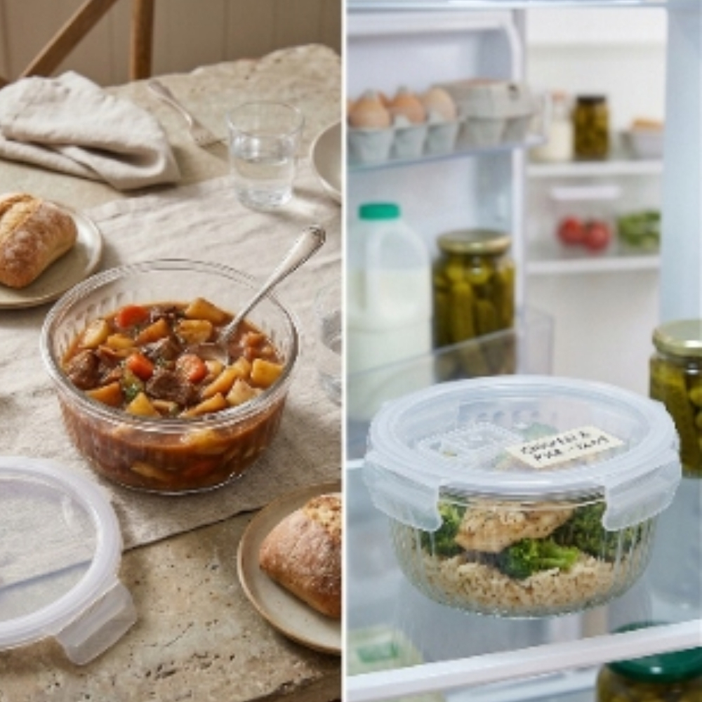 Pojemnik 960 ml na żywność jedzenie pudełko z pokrywką lunchbox okrągły hermetyczny Mariet Florina