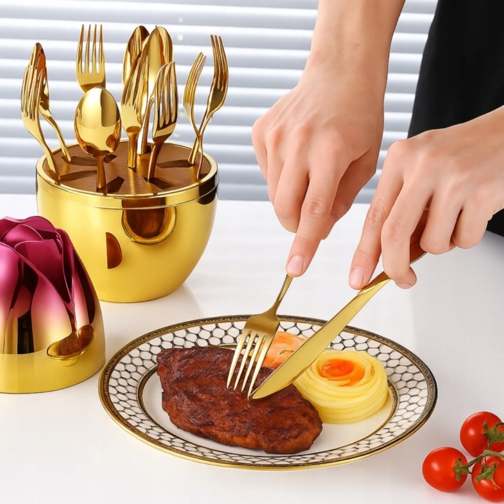 nowoczesny zestaw sztućców