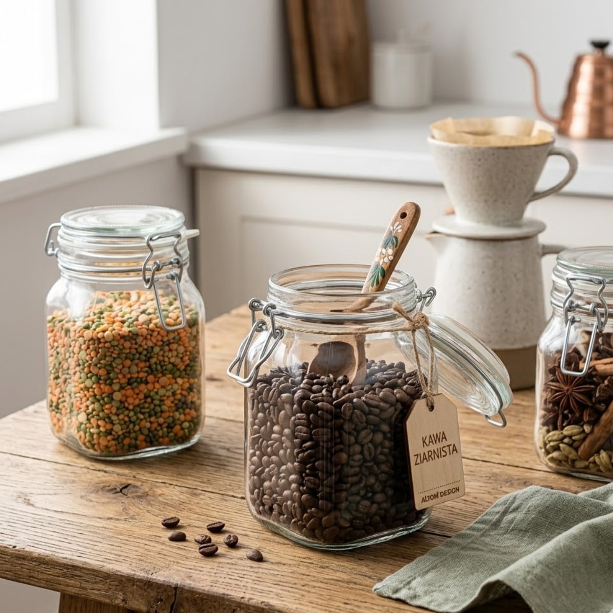 Słoik szklany na przetwory 750 ml hermetyczny z klipsem Altom Design