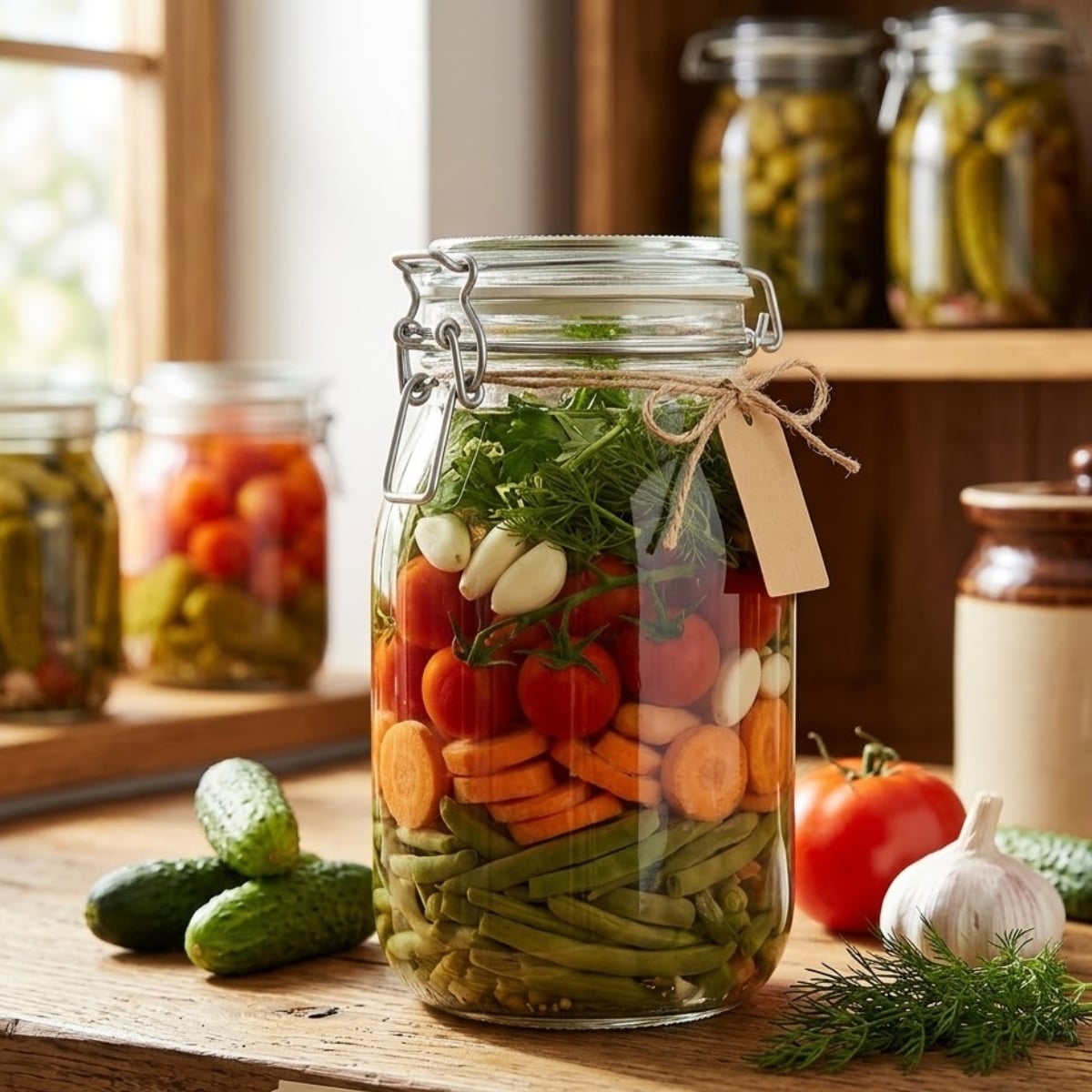 Słoik szklany na przetwory 1100 ml hermetyczny z klipsem Altom Design