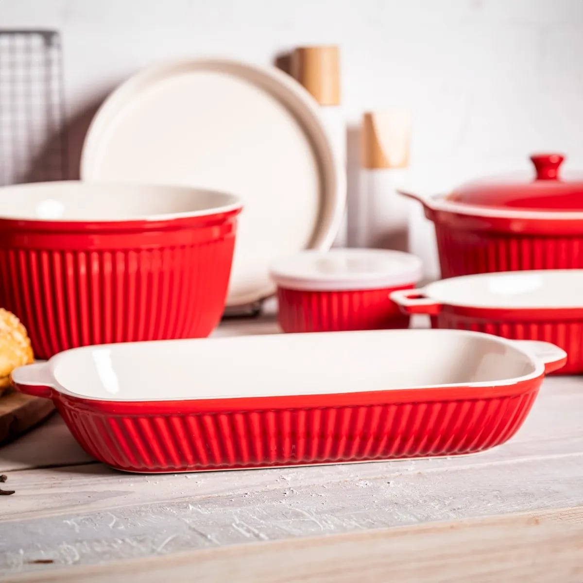 Naczynie do zapiekania ceramiczne 36.5 cm czerwone Altom Design Red Chilli