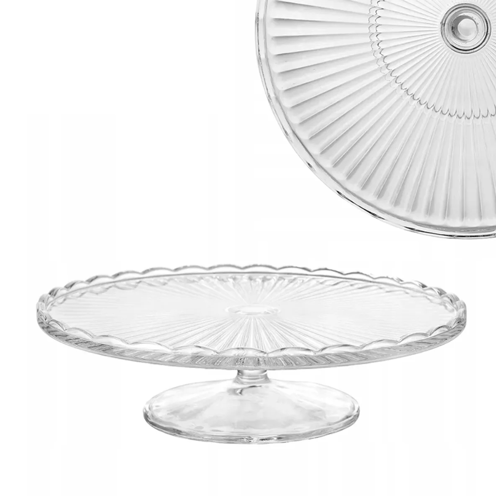 Patera szklana z kloszem na ciasto i tort na nóżce Altom Design Venus 28 cm