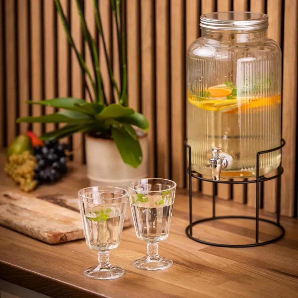 Słój szklany z kranikiem 4 L ze stojakiem do lemoniady napojów wody Altom Design