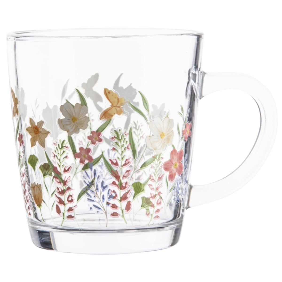 Kubek szklany 350 ml Altom Toronto w kwiaty szklanka z uchwytem