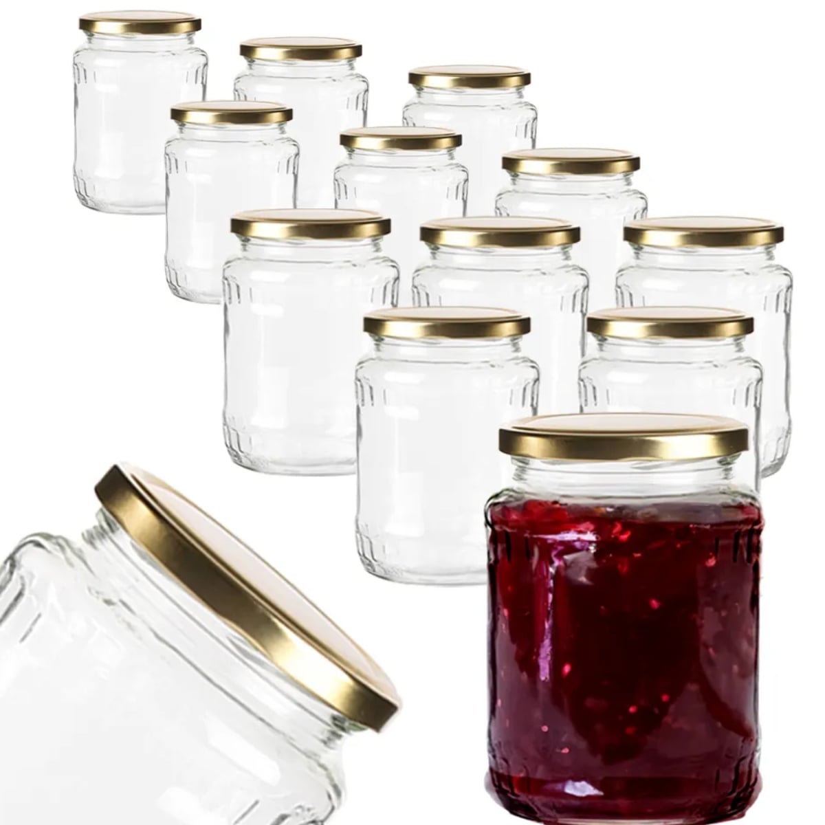 Słoiki szklane 720 ml na przetwory miód konfitury i dżemy typu twist z zakrętką komplet 12 szt Altom Design