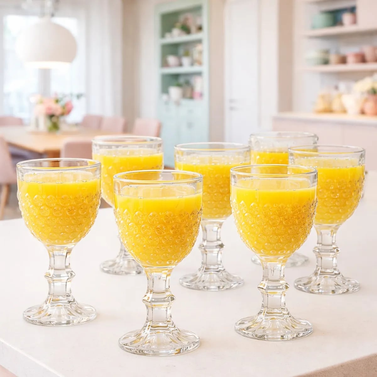 Szklanki na stopce do napojów wody soku 340 ml zestaw 6 szt Altom Design Bloom