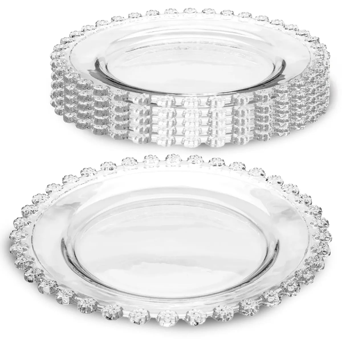 Talerz deserowy szklany 19,5 cm spodek na ciasto Altom Design Bloom 