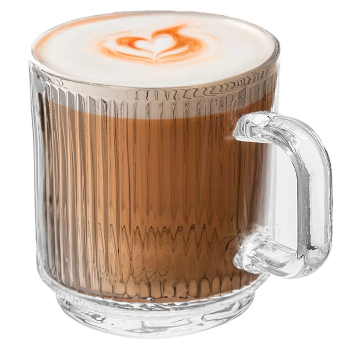 Szklanki z uchem ryflowane do kawy latte herbaty 360 ml zestaw 6 szt Altom Design Selena