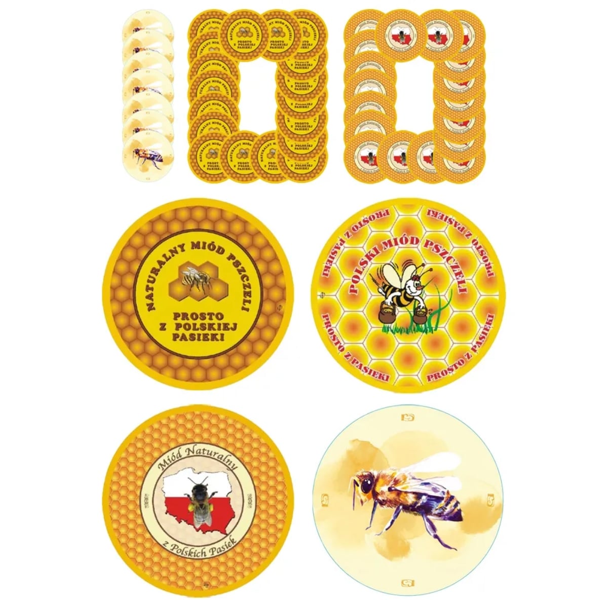 Zakrętki do słoików na przetwory 8,2 cm Miód zestaw 100 szt - 6-zaczepowe Altom Design