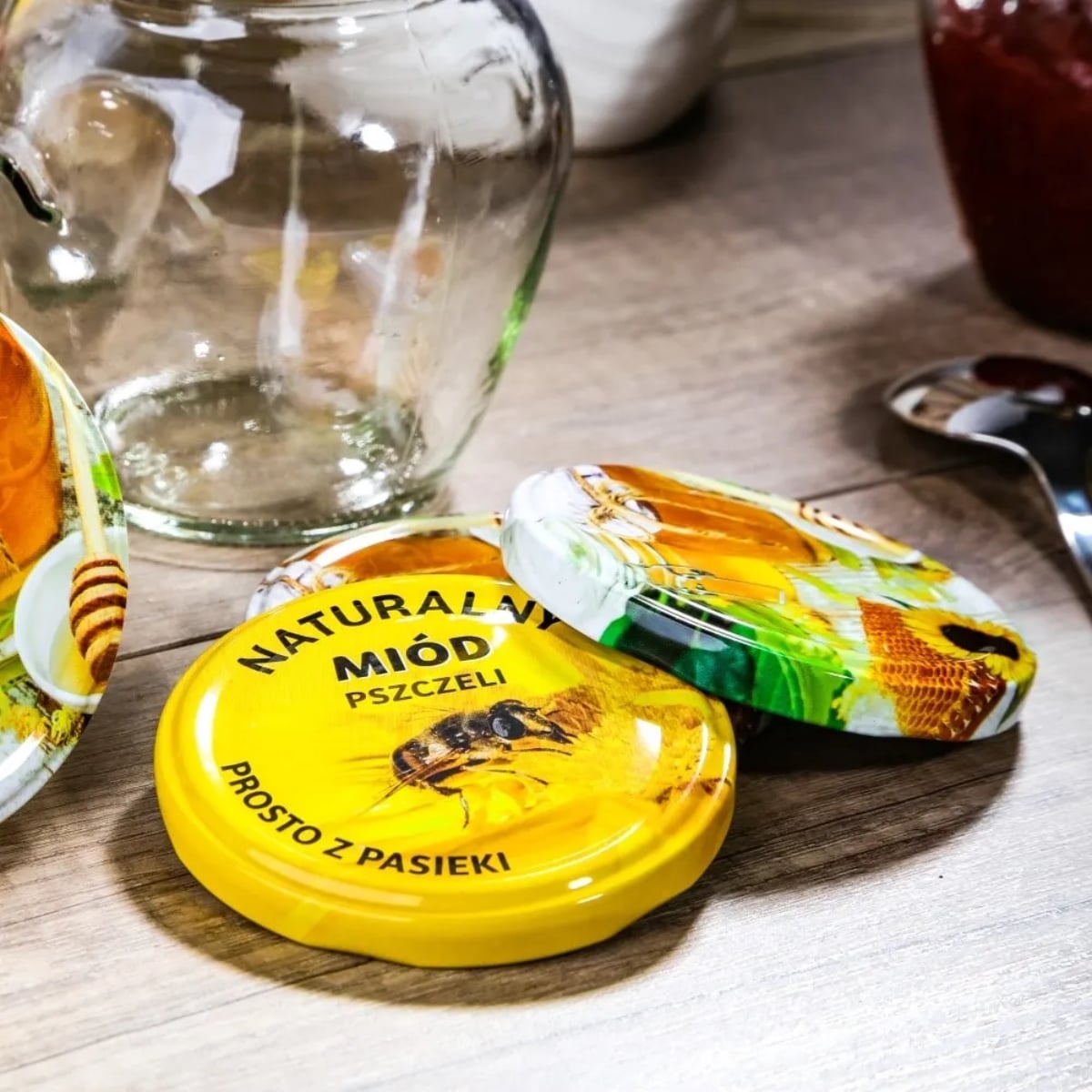 Zakrętki do słoików na przetwory 8,2 cm Miód zestaw 10 szt - 6-zaczepowe Altom Design