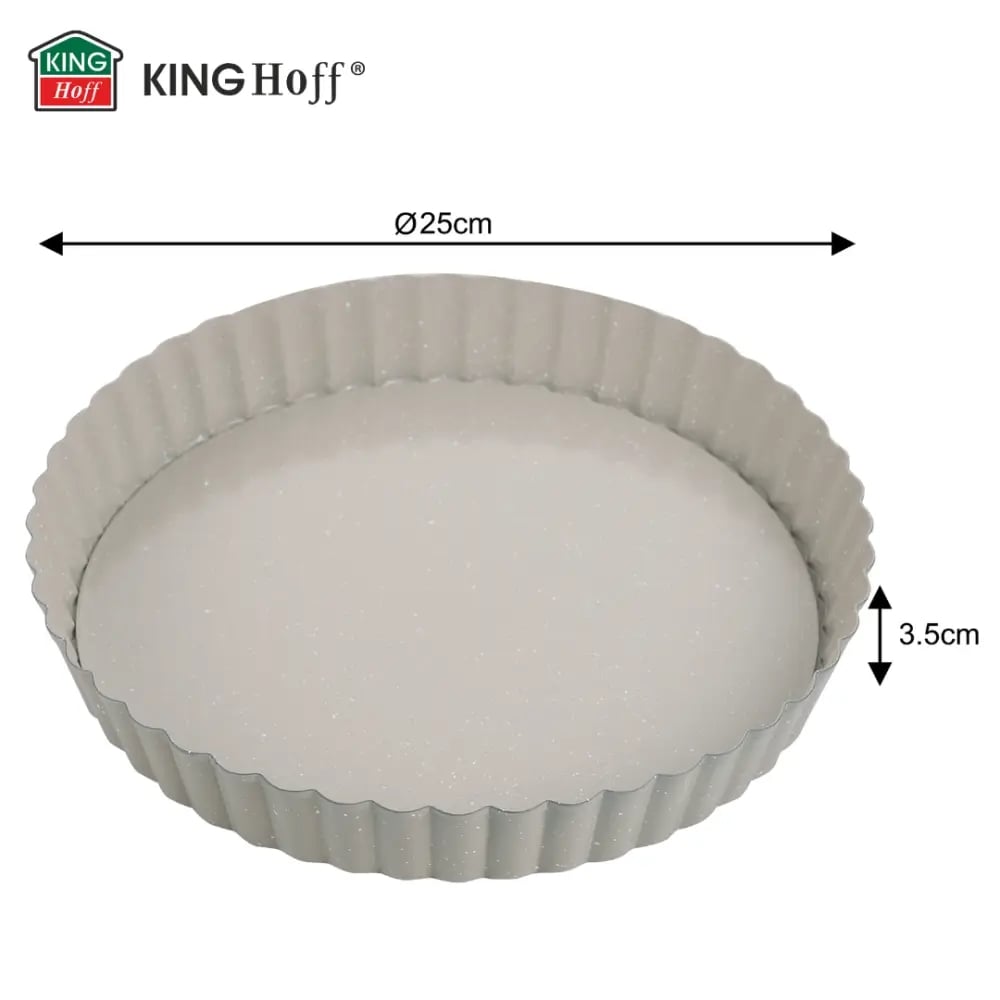 Blacha prostokątna forma beżowa do pieczenia 36,5x24x6 cm z stali węglowej i powłoki nieprzywierającej Kinghoff