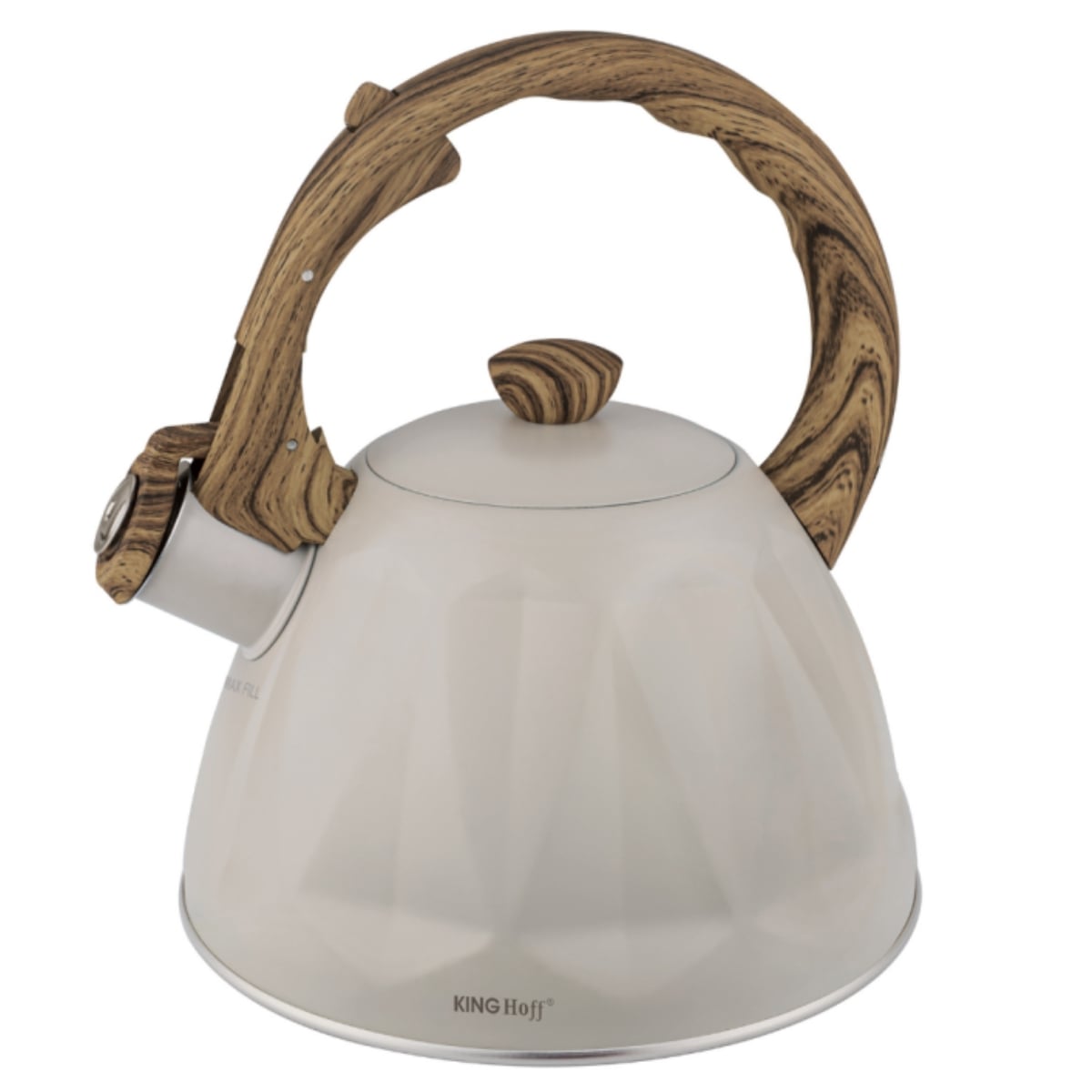 Czajnik tradycyjny z gwizdkiem ze stali nierdzewnej beżowy Kinghoff