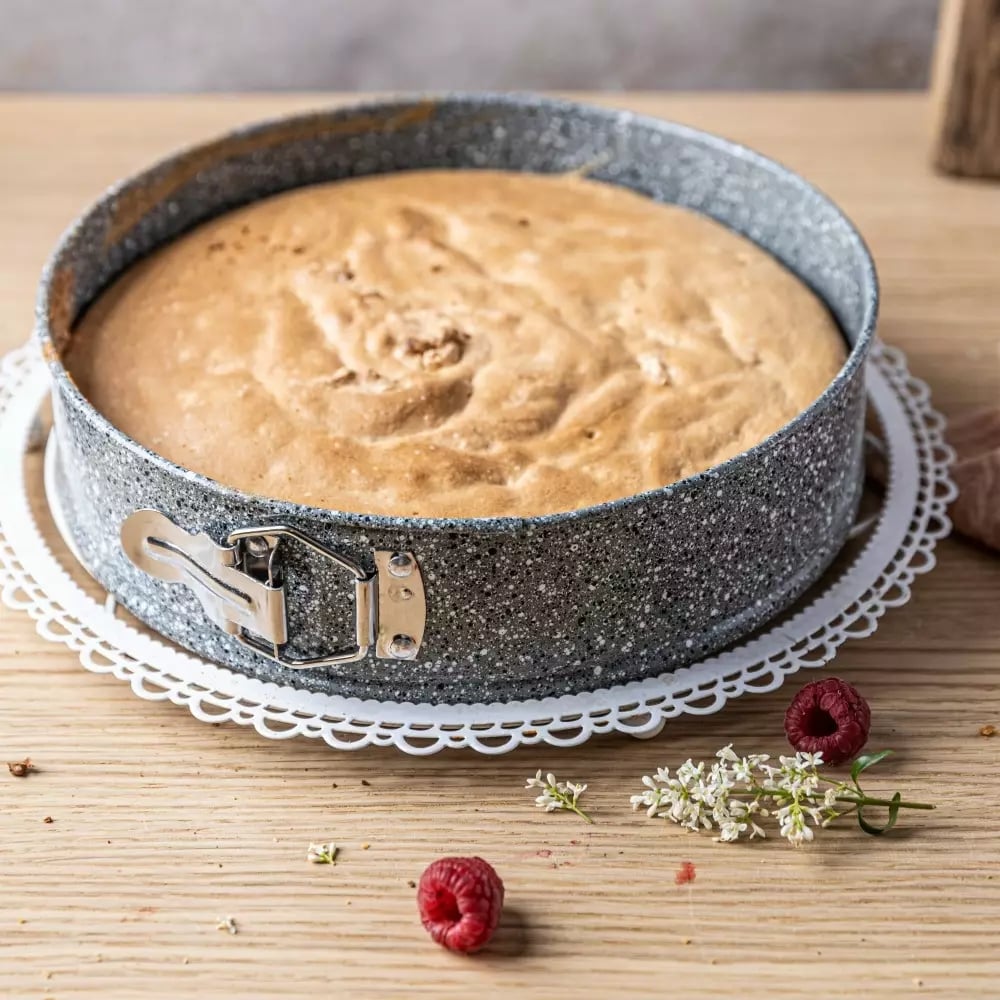 Tortownica okrągła 26 cm blacha do pieczenia z powłoką nieprzywierającą forma granitowa Kinghoff