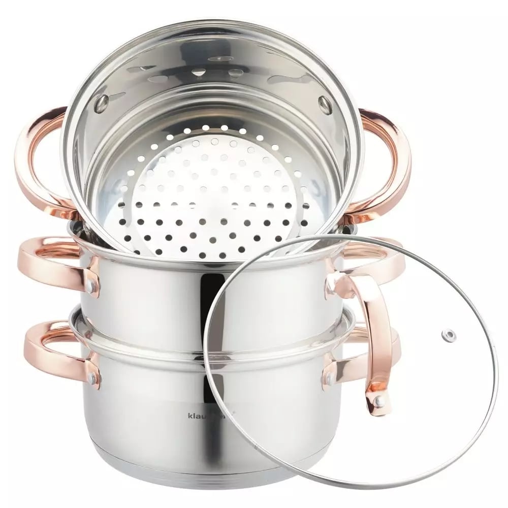 Garnek do gotowania na parze 4 el o pojemności 2,5L indukcja gaz Klausberg