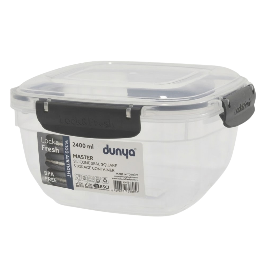 Pojemnik 2400ml na żywność jedzenie pudełko z pokrywką lunchbox kwadratowy hermetyczny Tragar