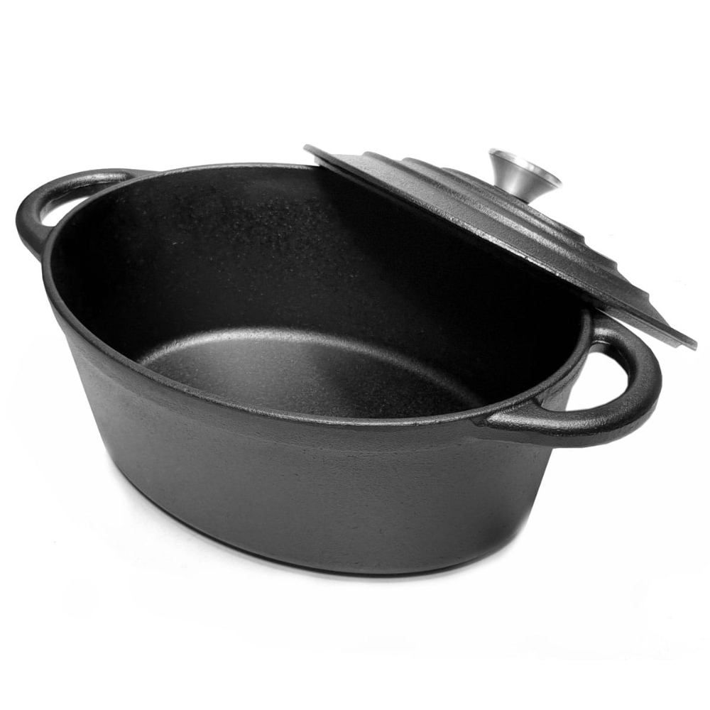 Garnek żeliwny 33 cm brytfanna 2w1 okrągła 4L na indukcję gaz Krisberg KR 7773
