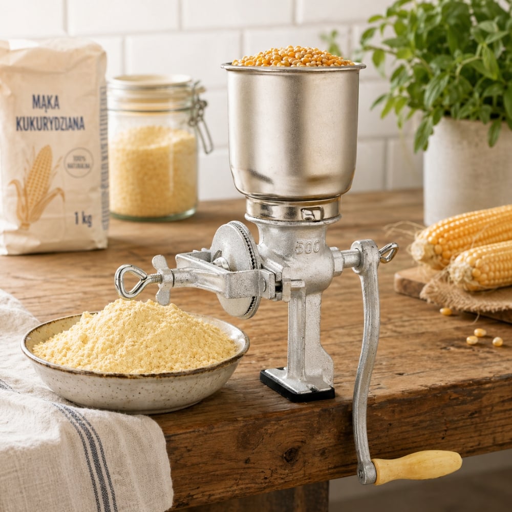 Młynek ręczny żeliwny do mielenia kawy zboża ziarna śrutownik Kinghoff