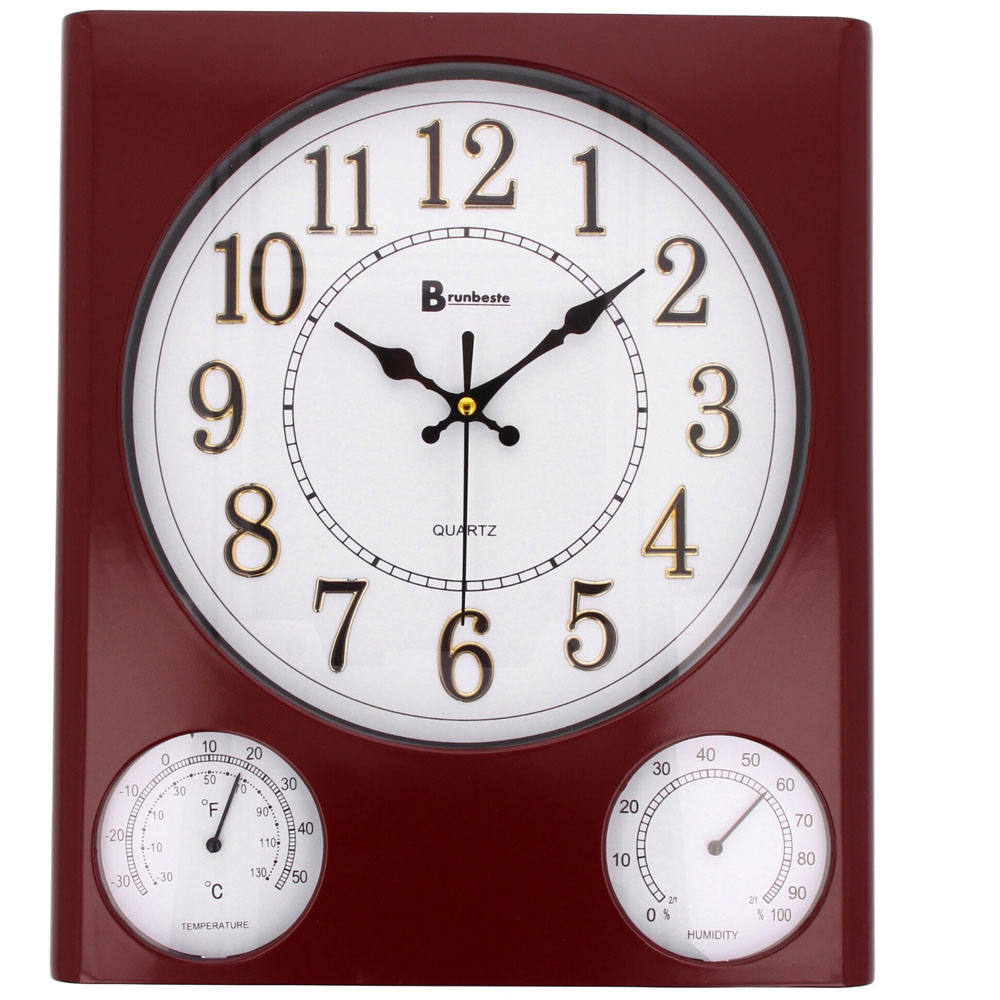 zegar ścienny prostokątny brązowy Burnbeste 1840