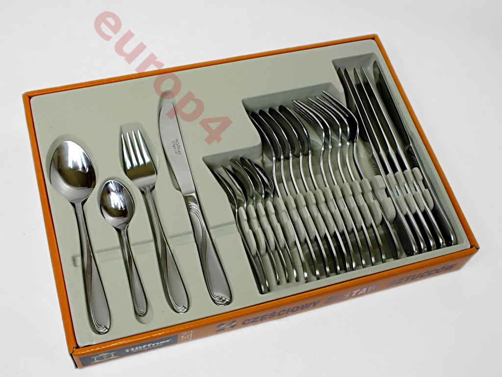 Sztućce Hoffner HF 38560 zestaw na 6 osób noże+widelce+łyżki srebro