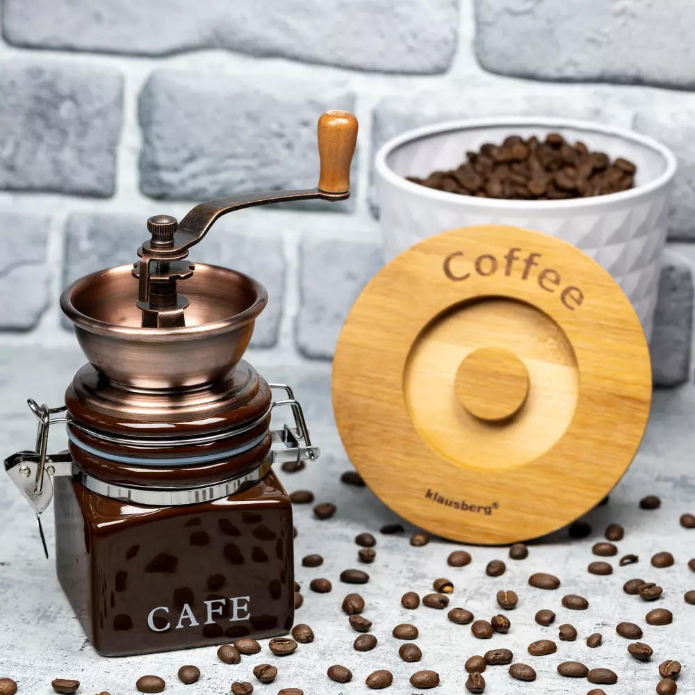 Młynek ręczny do kawy ceramiczny brązowy KH 4146 KingHoff