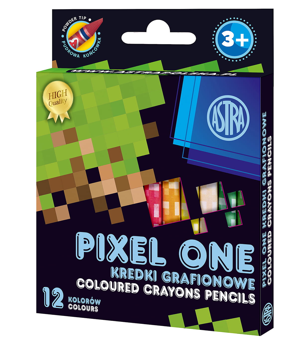 Kredki grafionowe minecraft Pixel One 12 kolorów