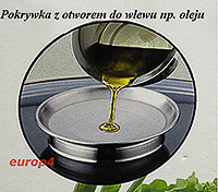 Dozownik oleju w uchwycie pokrywki
