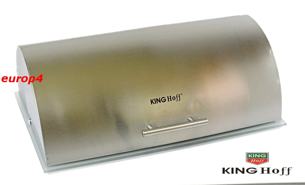 Chlebak metalowy KingHoff KH 3213 pojemnik na pieczywo szkło hartowane