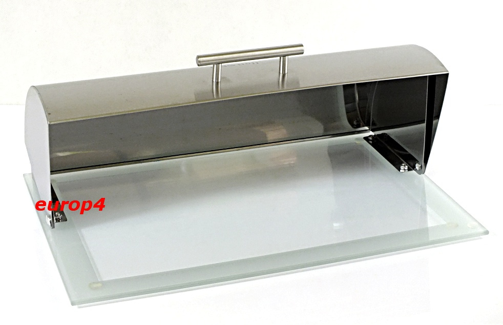 Chlebak metalowy KingHoff KH 3213 pojemnik na pieczywo szkło hartowane