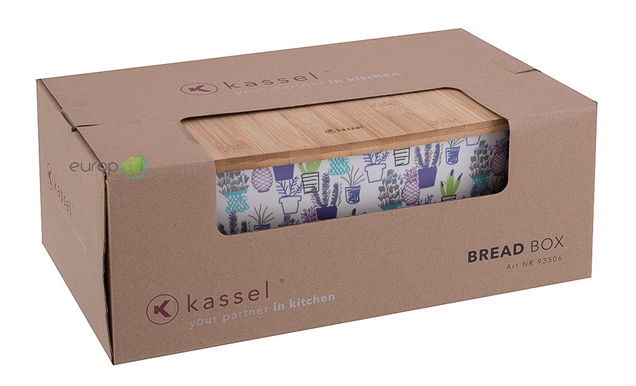 Pudełko chlebaka z tworzywa z deską bambusową Kassel 93506