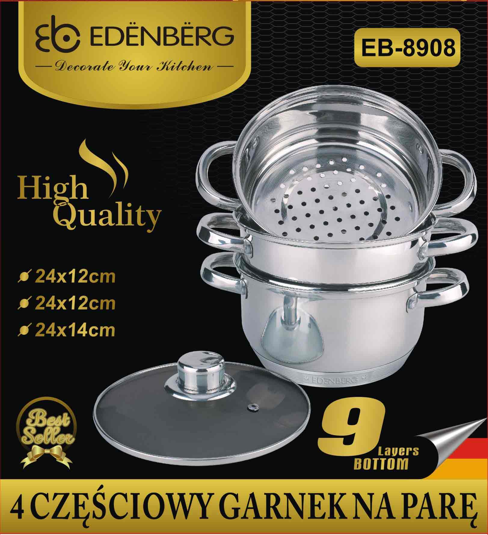 Garnek Edenberg EB 8908 24 cm garnki do gotowania na parze PAROWAR