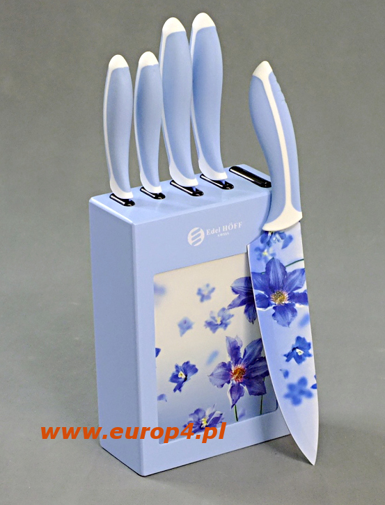 NOŻE Edenberg EB 6522 Kuchenne stojak Ceramiczne nóż niebieski