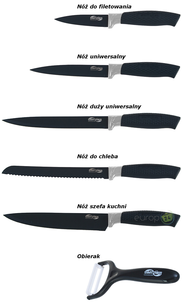 Noże kuchenne ceramiczne Switzner SW005 BLKR