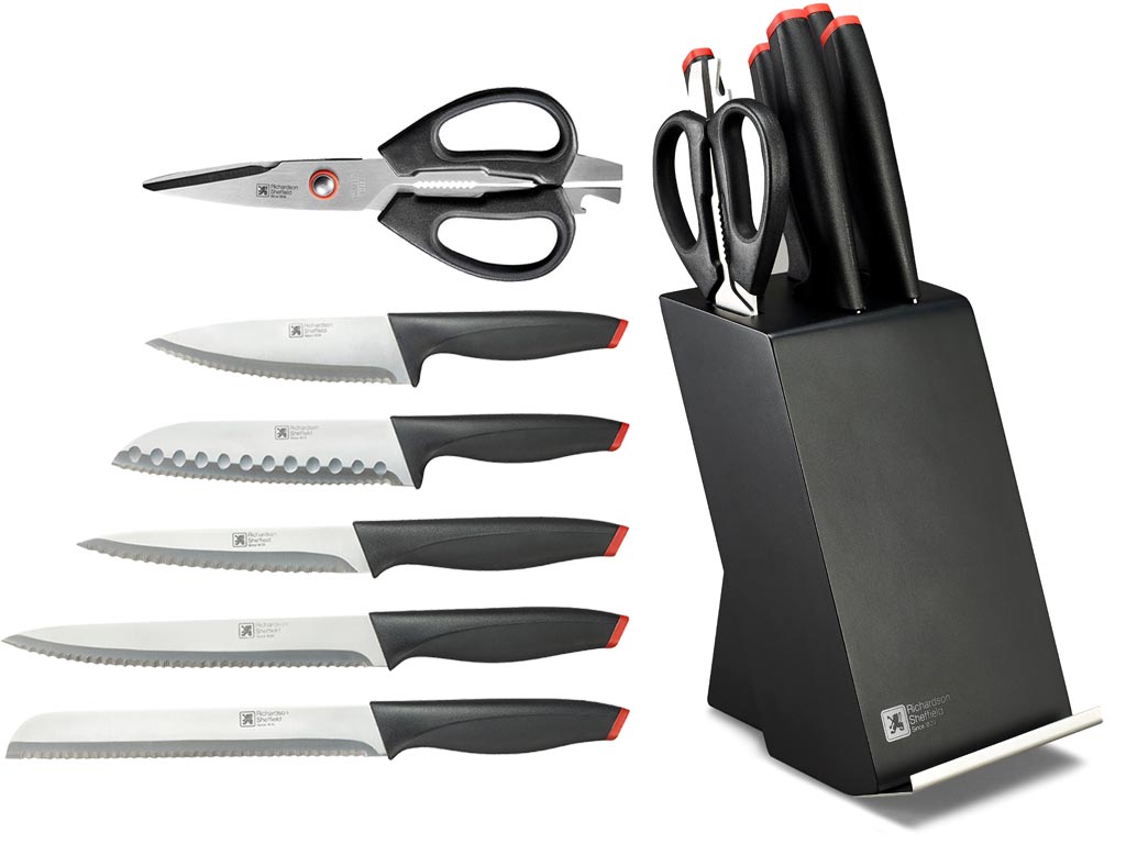 Zestaw 6 sztuk noży w bloku kuchennym New Laser Richardson Sheffield