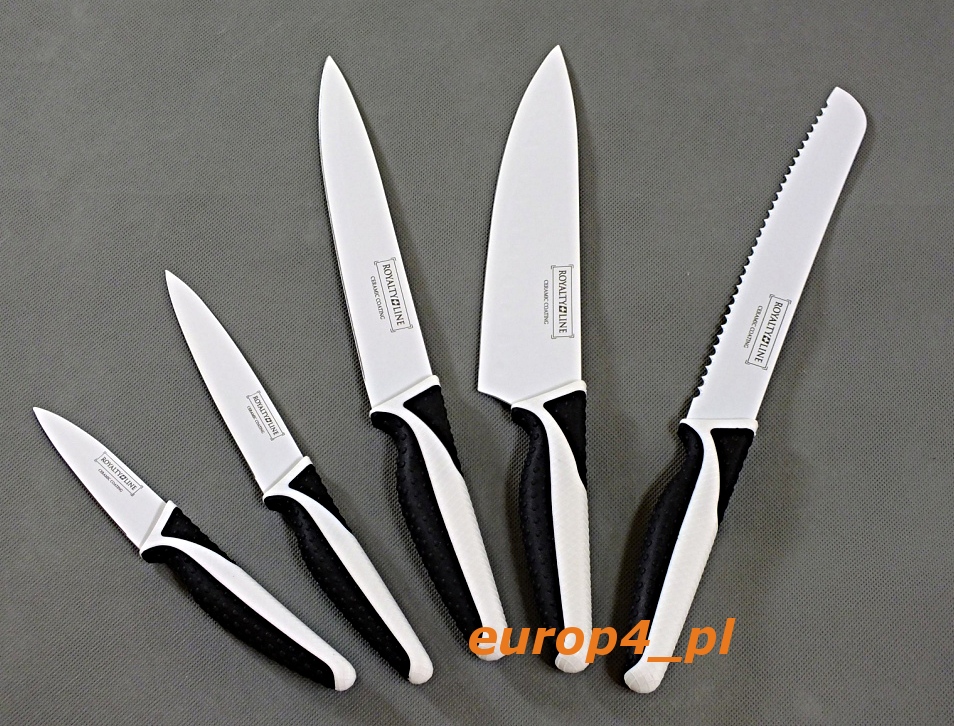 Noże Royality RL MGS5 kuchenne stalowe + stojak zestaw kpl