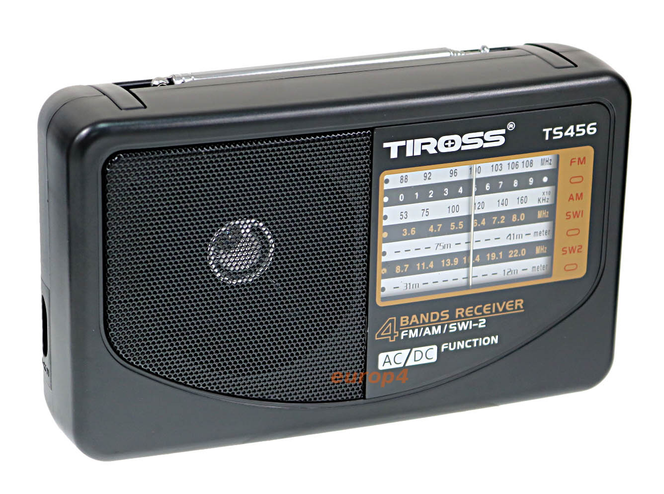 Radio Tiross TS 456 przenośne mini na baterie+zasilanie 230V