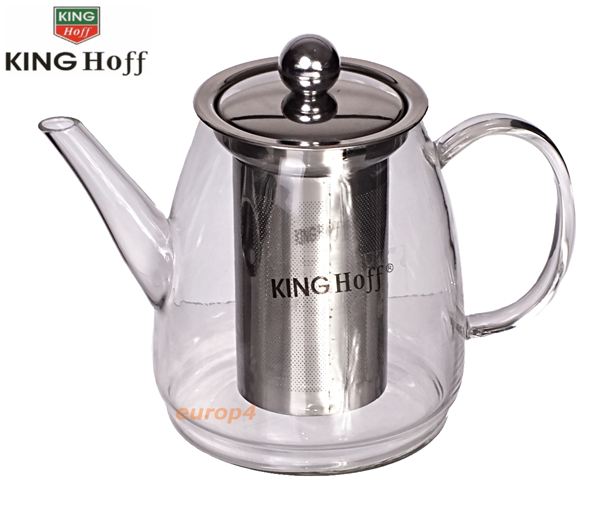 Szklany KingHoff KH 4842 zaparzacz do herbaty ziół kawy Dzbanek 600 ml
