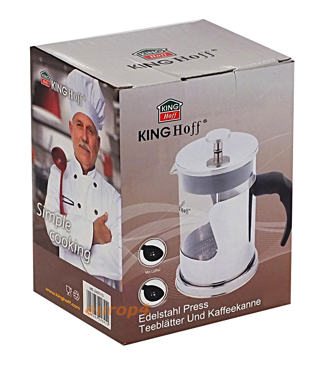 Szklany zaparzacz KingHoff KH 4840  do herbaty 600 ml ziół kawy dzbanek