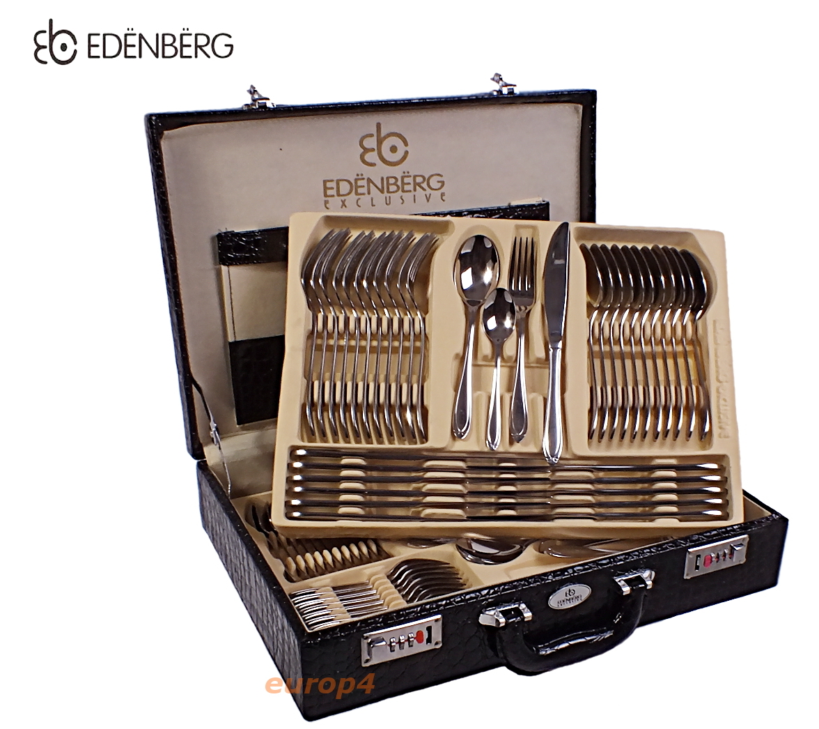 Sztućce Edenberg EB 5911 Połysk walizka zestaw łyżki komplet Wzór D lub E do Wyboru