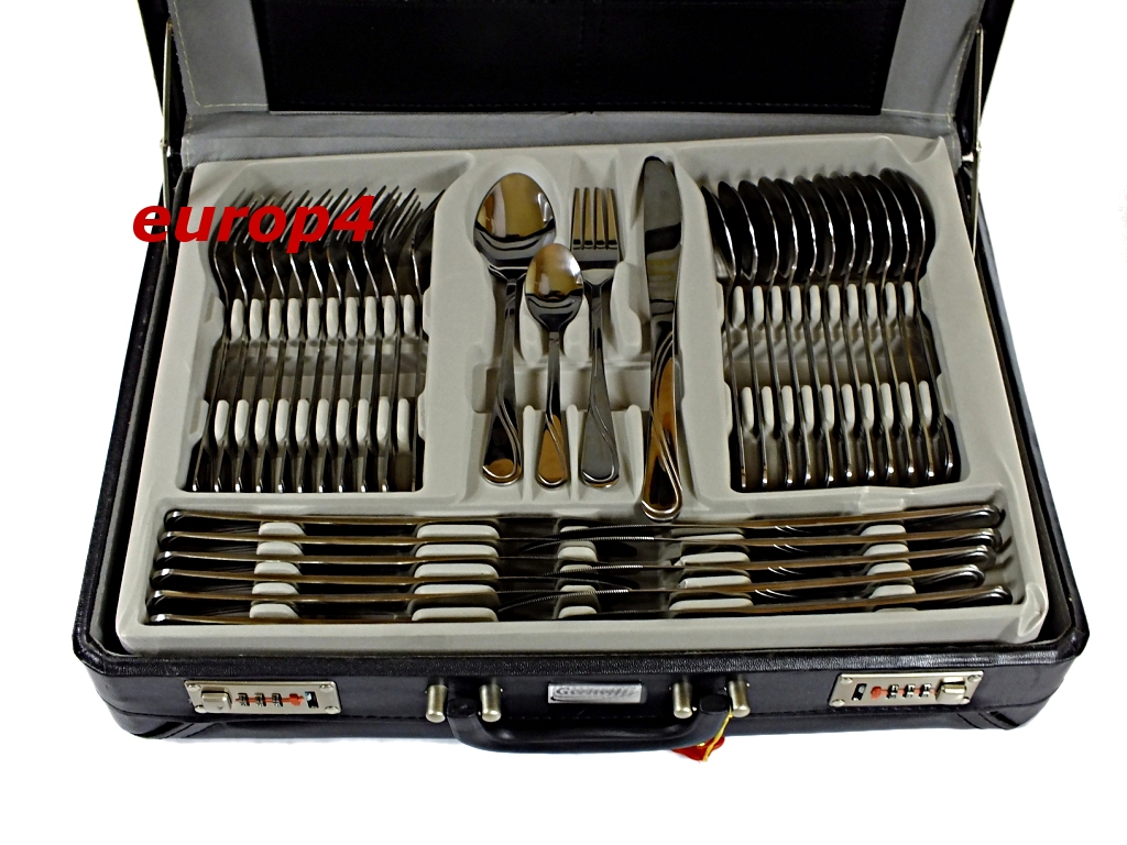Sztućce Frico FR 192 D walizka zestaw +widelce+łyżki SREBRO 72 elementy