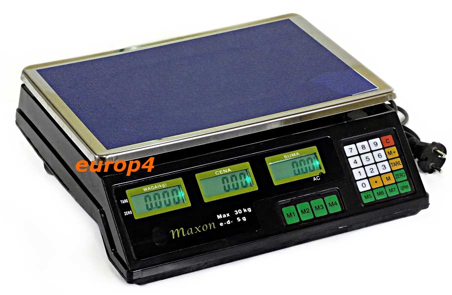 Waga sklepowa maxon MX 1040 - czytelny wyświetlacz